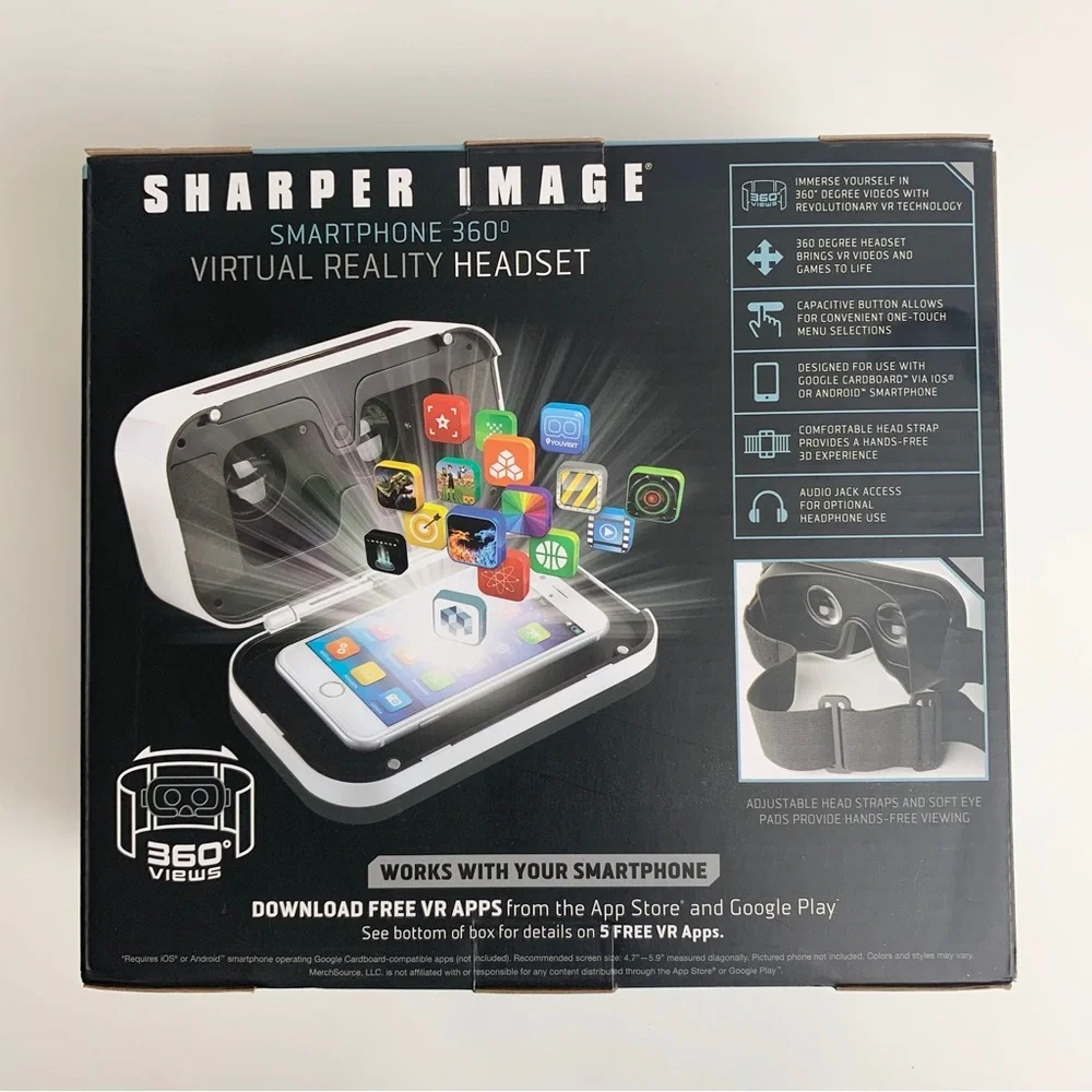 Sharper Image Virtual Reality Headset Smartphone 360 IOS or Android NEW